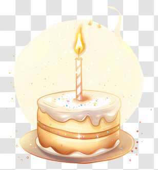 Birthday Wish - Birthday Cake With Candle Transparent PNG