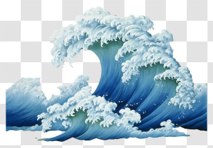 Chinese Painting Ocean Wave - Stylized Ocean Wave Transparent PNG