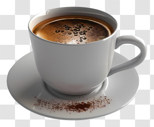 Espresso Coffee - Hot Cup Of Coffee With Saucer Transparent PNG