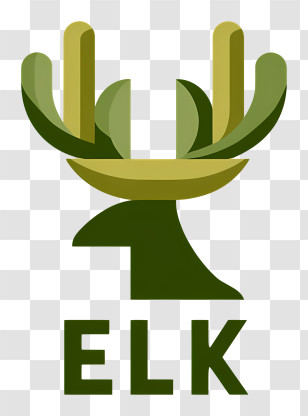 Elk Logo - Green Stylized Elk Logo Transparent PNG