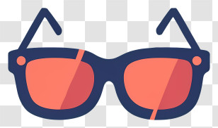 Blue Sunglasses - Trendy Red And Navy Blue Sunglasses Transparent PNG