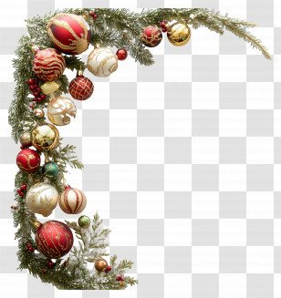 Christmas Decor - Festive Christmas Ornament Garland Transparent PNG