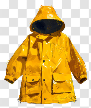 Coat - Vivid Yellow Raincoat Illustration Transparent PNG