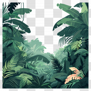 Jungle - Dense Jungle Foliage With Tropical Greens Transparent PNG