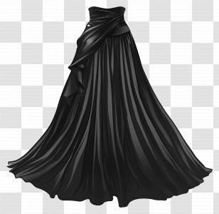 Skirt - Elegant Black Dress Transparent PNG