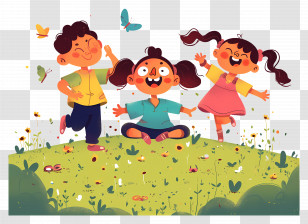 World Childrens Day - Kids Playing In Nature Transparent PNG