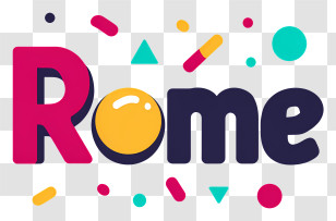 Rome - Playful Colorful Rome Logo Transparent PNG