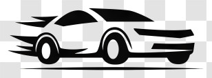 Car Icon - Stylized Black Car Silhouette Transparent PNG