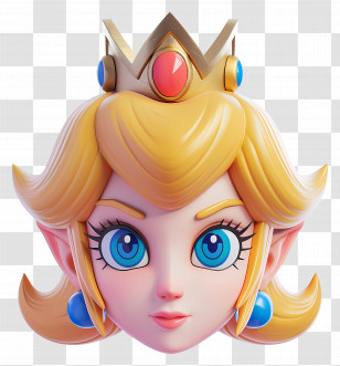 Princess Peach - Blonde Princess With Crown Transparent PNG