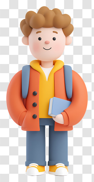 High School Student - Cute Student Boy With Book Transparent PNG