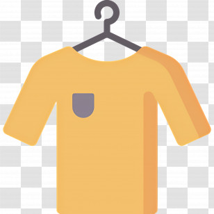 Hanging Cloth - Yellow T-Shirt Illustration On Hanger Transparent PNG