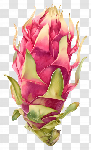 Dragon Fruit - Vividly Colored Dragon Fruit Illustration Transparent PNG