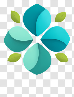 Ecoflow Logo - Modern Teal Petal Logo Transparent PNG