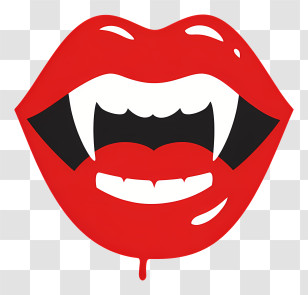 Halloween Vampire Lip - Vampire Lips With Fangs Transparent PNG