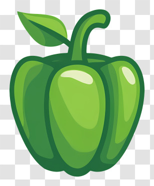 Green Vegan Symbol - Green Bell Pepper Cartoon Transparent PNG