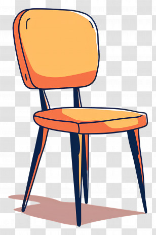 Chair - Stylish Orange Chair Illustration Transparent PNG