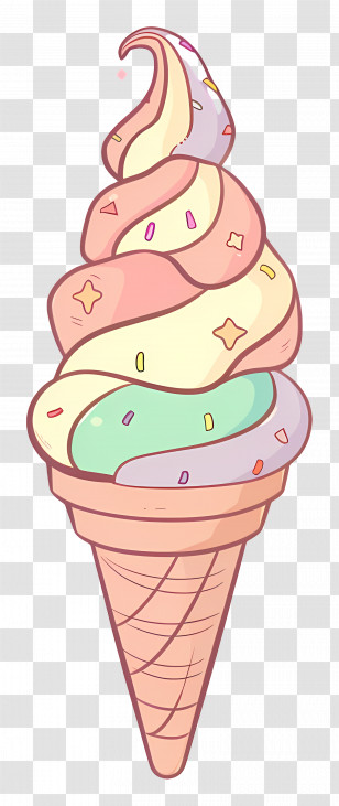 Ice Cream - Cartoon Ice Cream Cone Illustration Transparent PNG