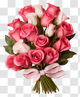 Pink And White Roses - Pink And White Rose Bouquet For Romantic Occasions Transparent PNG