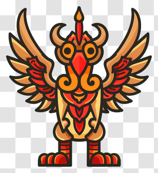 Abstract Garuda - Mythical Bird With Wings Transparent PNG