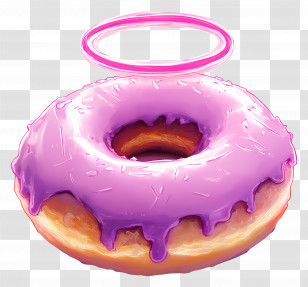 Donut With Halo - Donut With A Glowing Halo Transparent PNG