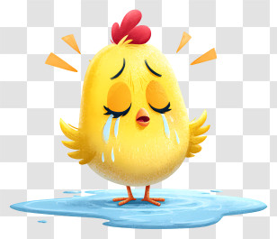 Cartoon Chick Crying - Crying Cute Yellow Chick Transparent PNG