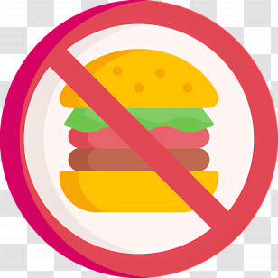 No Food - No Hamburger Sign Icon Transparent PNG