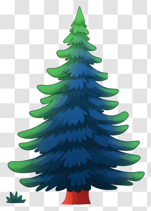 Pine Tree - Cartoon-Style Christmas Tree Illustration Transparent PNG