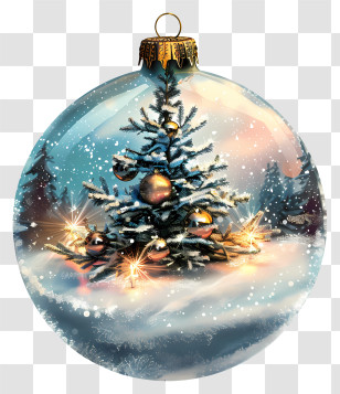Christmas Ornament - Christmas Tree Ornament With Snow Transparent PNG