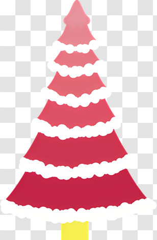 Red Christmas Tree - Red Christmas Tree With Snow Transparent PNG