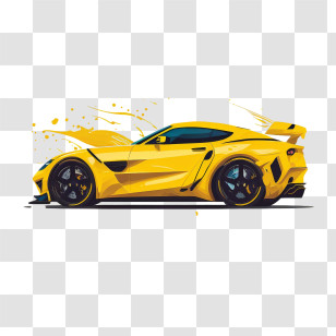 Flat Sport Car
 - Sleek Yellow Sports Car For Speed Enthusiasts Transparent PNG