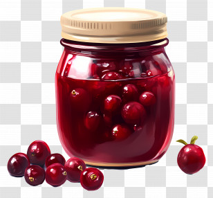 Cranberry Relish - Glass Jar Of Cranberries Transparent PNG