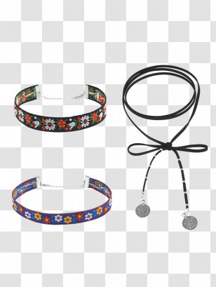 Earring Necklace Choker Jewellery Collar - Embroidery Flower Transparent PNG