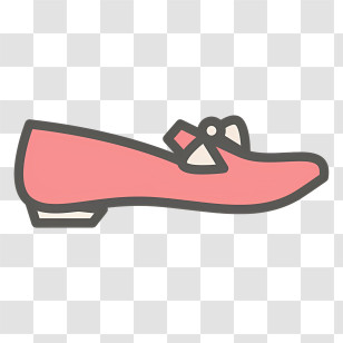 Women Shoes - Minimalistic Illustration Of Pink Flat Shoe Transparent PNG