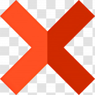 Wrong Symbol - Minimalistic Red Cross Symbol Transparent PNG