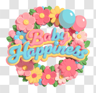 Baby Happiness Wreath Transparent PNG