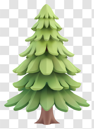 Pine - Green Cartoon Pine Tree Illustration Transparent PNG
