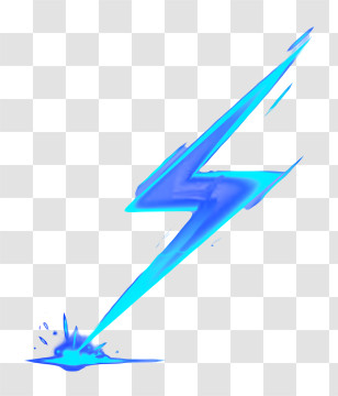 Flash - Blue Lightning Bolt Striking Icon Transparent PNG
