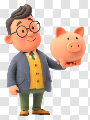 Businessman Giving Piggy Bank - Man Holding Piggy Bank In Business Attire Transparent PNG