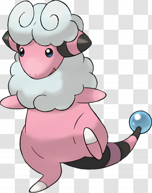Flaaffy - Pink Sheep-like Creature Transparent PNG
