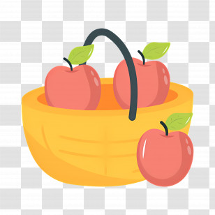 Food Gift Baskets - Basket With Apples In Yellow Basket Transparent PNG
