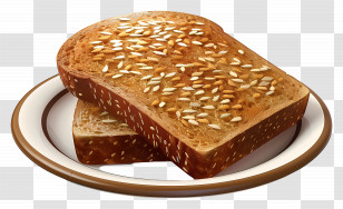 Rye Bread - Slices Of Whole Wheat Bread Transparent PNG