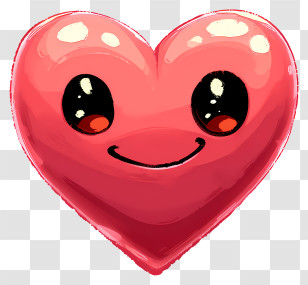 Heart Emoji - Smiling Cartoon Heart Illustration Transparent PNG