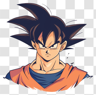 Goku - Animated Character Illustration With Spiky Hair And Orange Outfit Transparent PNG