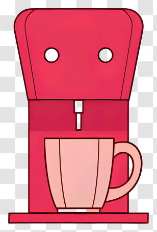 Red Coffee Maker - Red Coffee Maker With Cup Transparent PNG