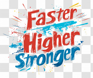 Olympic Banner - Motivational Text Graphic With Splash Background Transparent PNG