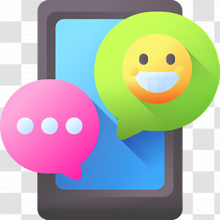 Phone Messaging - Smartphone With Chat Bubbles Transparent PNG
