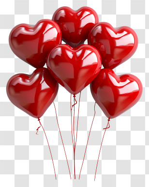 Heart Balloons - Red Heart Balloons For Romantic Occasions Transparent PNG