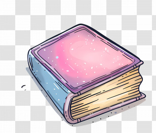 Cartoon Book - Sparkly Closed Book With Gradient Cover Transparent PNG