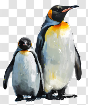 World Penguin Day - Two Penguins Standing Transparent PNG