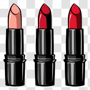 Lipsticks - Stylish Lipsticks In Three Colors Illustration Transparent PNG